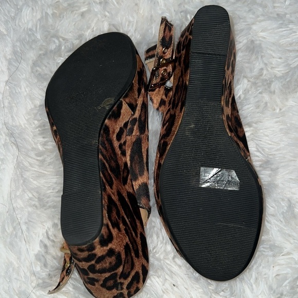Leopard peep toe wedges - size 8 - Picture 4 of 8